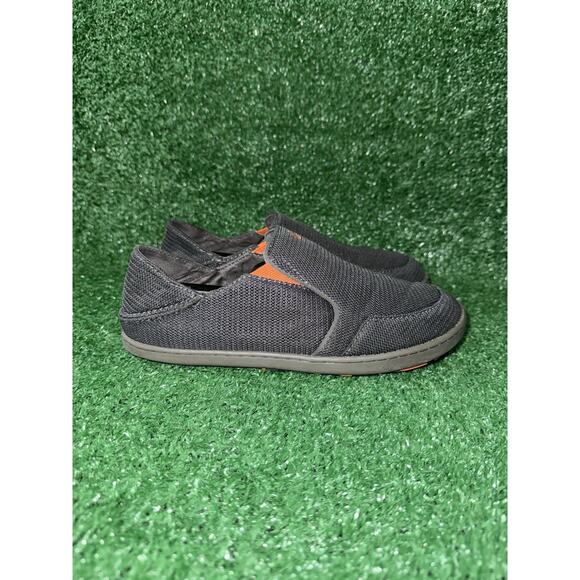 Olukai Shoes Nohea Mesh Slip On Loafer Boys Size 6 Dark Shadow Orange 30125-6CDP - Picture 1 of 9